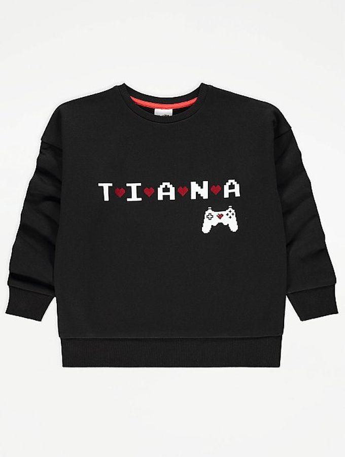 George Hearts By Tiana Gaming Girls Sweatshirts Kids Black Shirt