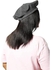 Women Wool Hat Solid Color Warm Wool French Art Cap Hat Women Cap, Dark Grey