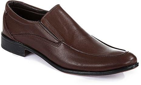 Leather Shoes Elastic Sides Shoes - Brown
