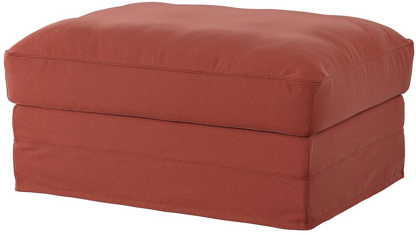 GRÖNLID Cover for footstool with storage - Ljungen light red