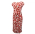 Spot Print Stretches' Side Tie Midi Dress-RED MULTICOLOUR
