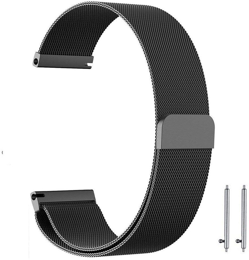 22mm Milanese Loop Watch Band Magnetic Closure Mesh Stainless Steel Replacement Strap for Samsung Gear S3 Frontier / S3 Classic / Huawei Watch 2 Classic - Black