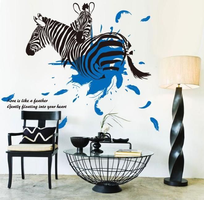 MEMORiX Removable Wall Decor Sticker - Art Zebra Love
