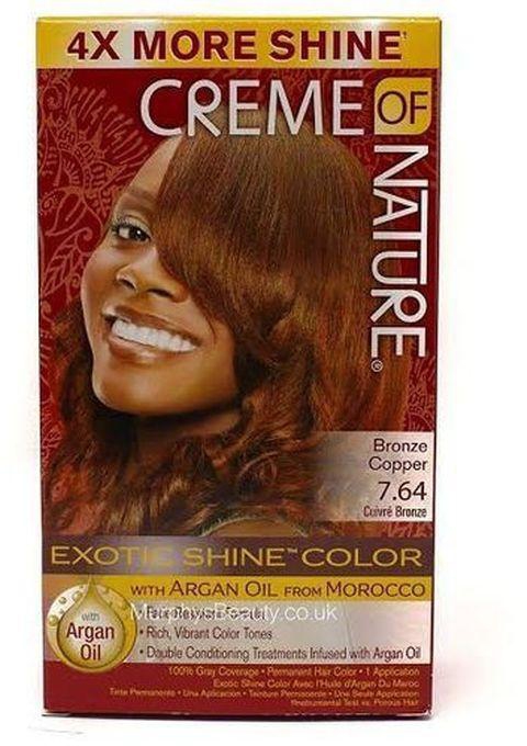 Creme Of Nature Exotic Shine Color Hair Color Dye, 7.64 Bronze Copper