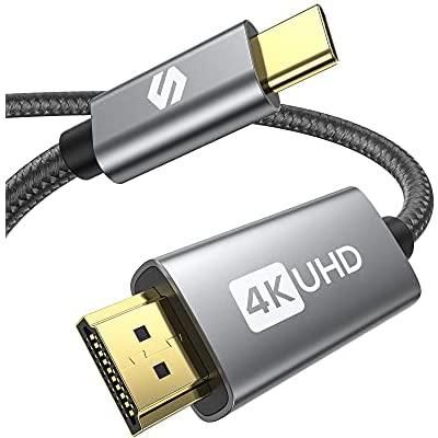 سيلك لاند كيبل 4K USB C الى HDMI بطول 1 متر، كيبل USB نوع C الى HDMI 4K@30Hz HDR، ثاندربولت 4/3 متوافق مع سامسونج جالاكسي S22 21 20 S10، نوت 20 8 9 10، ماك بوك برو/اير، ايباد برو