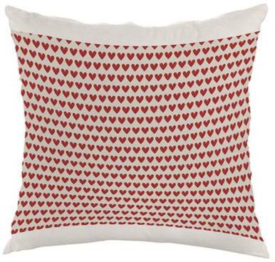Hearts Printed Pillow Cover Red/White 45x45cm