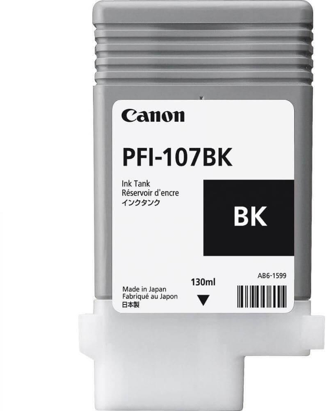 Canon PFI-107BK 130ML Ink Tank, Black