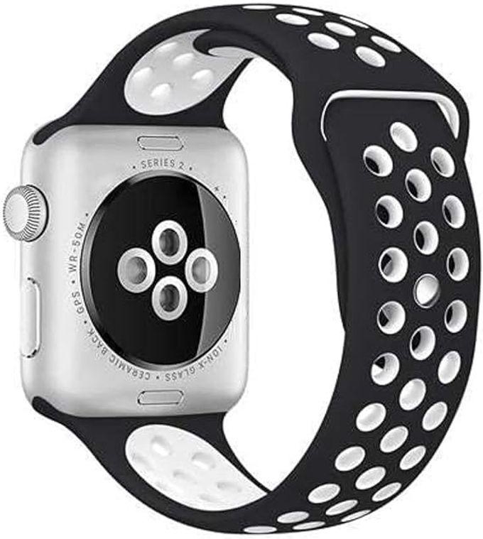 Silicone Sport Band For Apple Watch Ultra/Ultra 2 49mm 45mm 44mm 42mm, Waterproof Breathable Soft Silicone Sport Band For IWatch Ultra SE 8/7/6/5/4/3/ 2/1, From Tin Tech Black & White