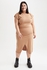 Defacto Woman Slim Fit Elasticated Waist Big Size Midi Skirt