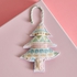 Glimmer Printed Christmas Tree Hanging - 12 cm