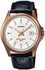 Watch for Men by Casio , Analog , Leather , Black , MTP-1376RL-7A