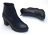 Lile G-49 Stylish Leather Heeled Boot - Black