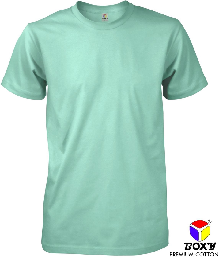 Boxy Premium Cotton Round Neck T-shirt - 7 Sizes (Lt Mint)
