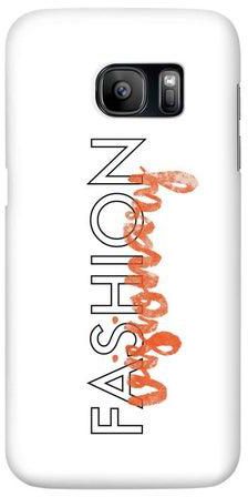 غطاء حماية واقٍ لهاتف سامسونج جالاكسي S7 بطبعة عبارة "Fashion Visionary" أبيض/أسود/برتقالي