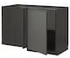 METOD Corner base cabinet with shelf, black/Nickebo matt anthracite, 128x68 cm - IKEA
