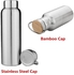 Generic 4PCS Stainless Steel Thermos Double Wall Vacuum Insulated Water Bottles Bamboo Cap 1000ml