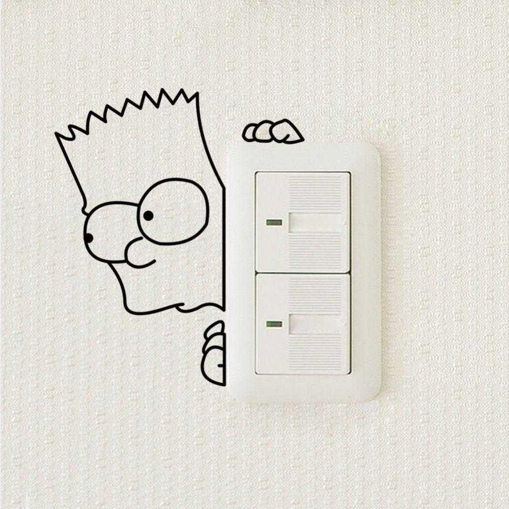 Bart Simpson Switch Wall Decal Sticker