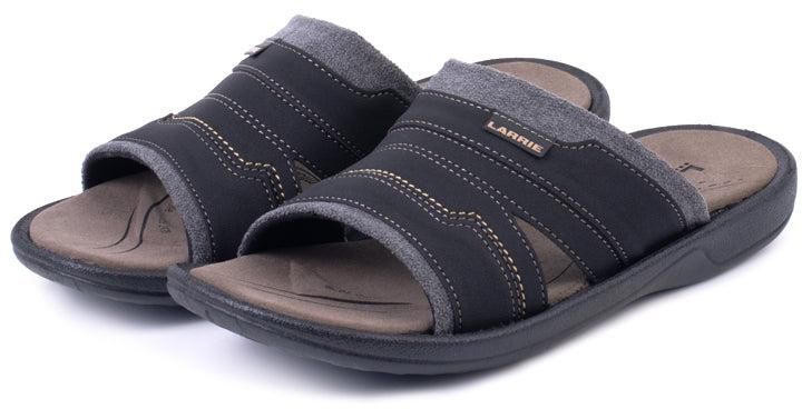 LARRIE Men Smart Classy Strap Sandals - 4 Sizes (Black)