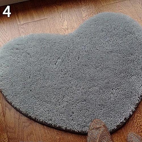 Bluelans Short Plush Carpet Kids Heart Shape Soft Shaggy Anti Slip Door Mat 50cm By 60cm (Light Grey)