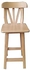 Wooden Square Bar Chair - 60cm, 23.6in H x 13.8in W
