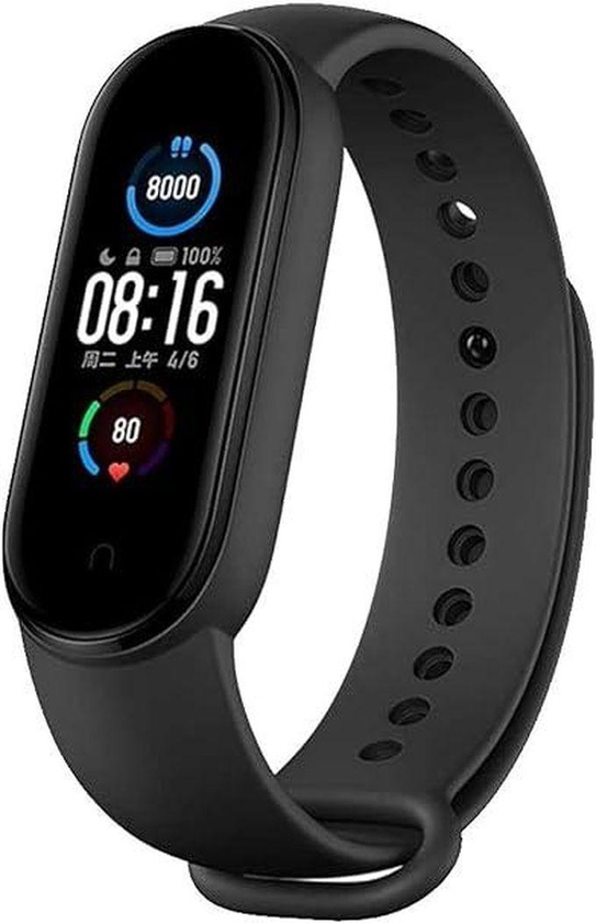 Silicone Replacement Wristband Compatible with Xiaomi Mi Band 6 / Mi Band 5 (Black)