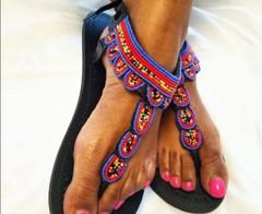 ON SALE African beaded Maasai Sandals for women- Maasai beaded sandals for women