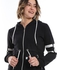 Caesar Women Hoodie With Front Zipper And Printed Sleeves