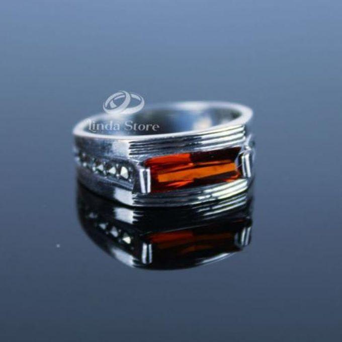 925 Sterling Silver Ring For Men With Natural Emerald Stone