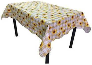 Sunflower Printed Checked Table Cloth Oblong 137/183 CM