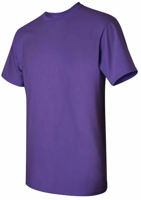 Fashion Purple Round Neck Cotton T-shirt