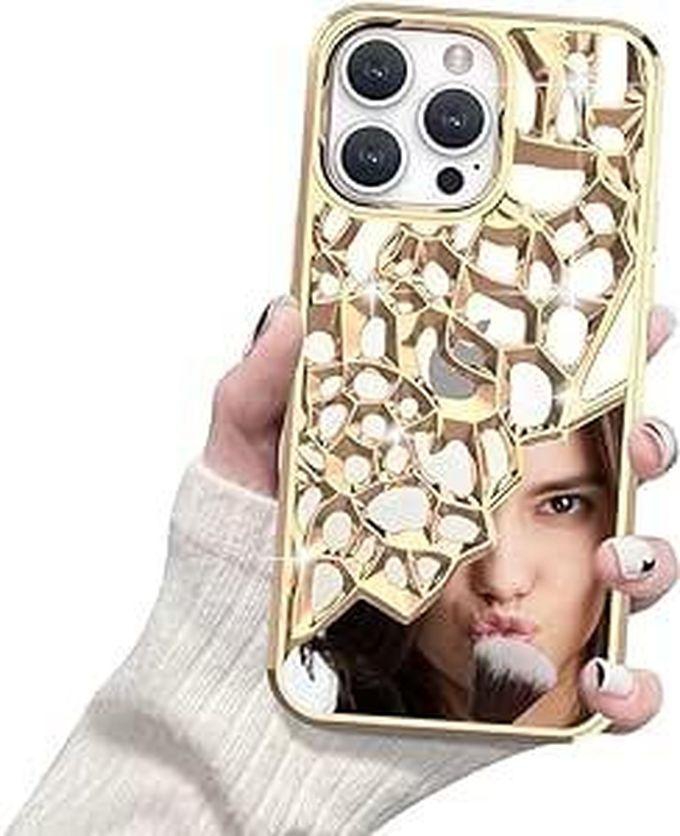 Compatible with iPhone 14 Pro Max Case 6.7 inch Glitter Mirror Case Anti-Scratch Shockproof Flexible Slim Bumper Cover for Women Girls (Rose Gold)