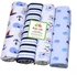 Fashion 4PC Soft Blue Cotton Shawl Flannel Receiving Newborn Blanket