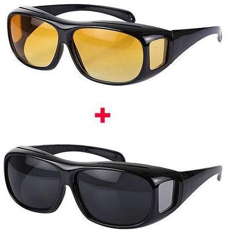 Fashion Day And Night Driving Glasses Anti Glare Vision Driver Safety Sunglasses -Brown And Black
