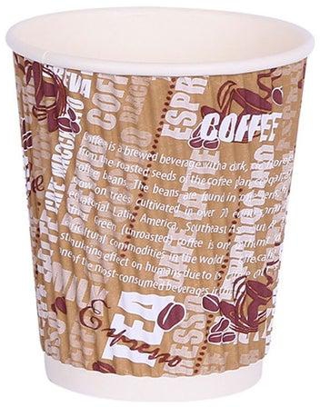 500-Piece Disposable Ripple Wrap Paper Cup Multicolour 8ounce