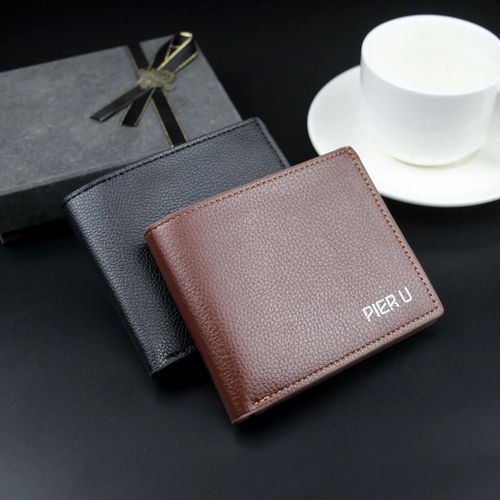 New Short Men's Wallet With Zipper PU Litchi Pattern High Quality Foreign Trade Men's Wallet
