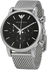 Emporio Armani Men's Black Dial Silver Mesh Bracelet Analog Chronograph Watch