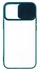 StraTG Clear And Dark Green Case With Sliding Camera Protector For IPhone 12 Mini - Stylish And Protective Smartphone Case