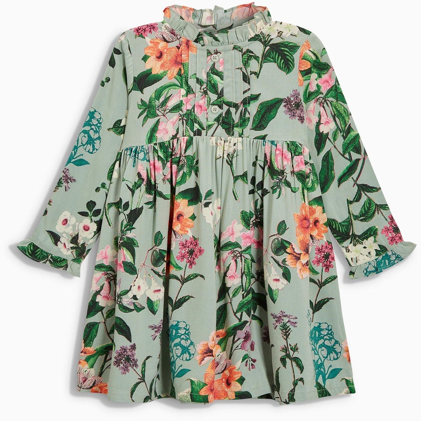 Mint Floral Frill Sleeve Dress (3mths-6yrs)
