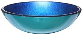 Unique Glass Round Bath Sink Blue 40x15cmx40cm