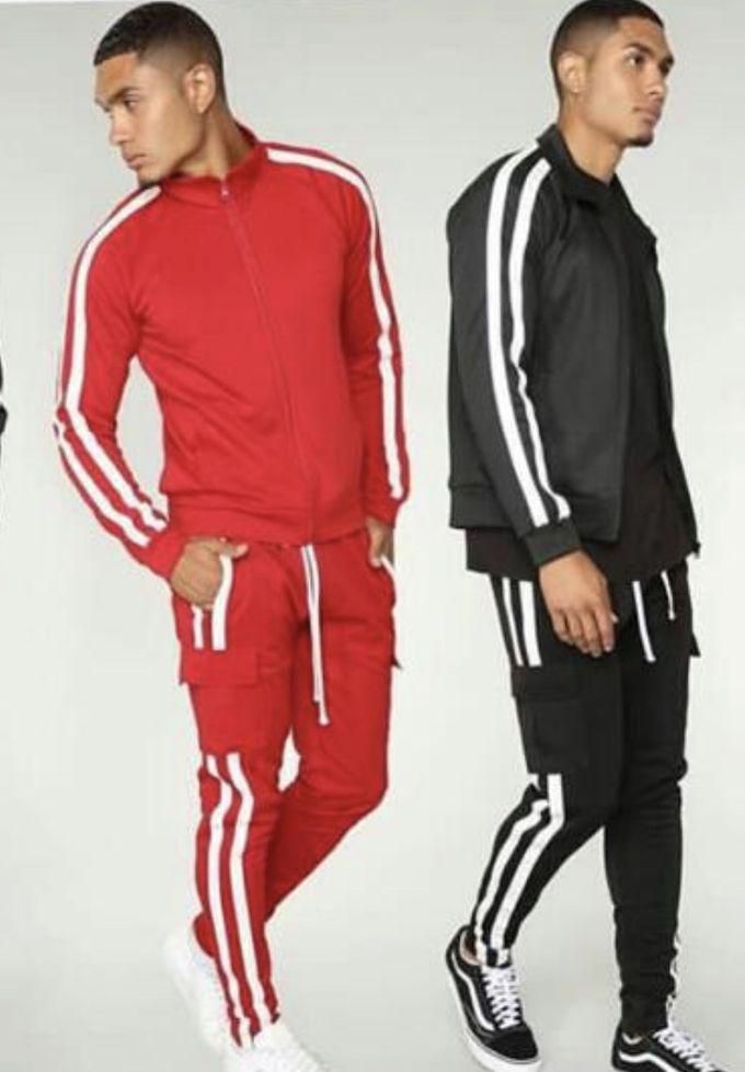 Double White Stripes 2in1 Tracksuits And Combat Joggers