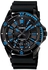 Casio Men's Black with Blue Accent Analog Dial Black Resin Band Watch [MTD-1066B-1A1V] WATERPROOF