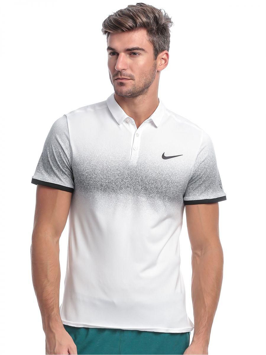 Nike NK801696-101 Roger Ferrer Advantage Tennis Polo Shirt for Men, White/Black