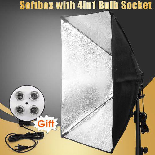 Generic Photography Video Studio Lighting 50*70cm Soft box + 4-Socket E27 Lamp Holder