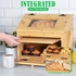 3J2 Discoveries Bread Box for Kitchen Countertop – Large Wooden Bamboo Bread Box with Cutting Board (SELF-ASSEMBLY)