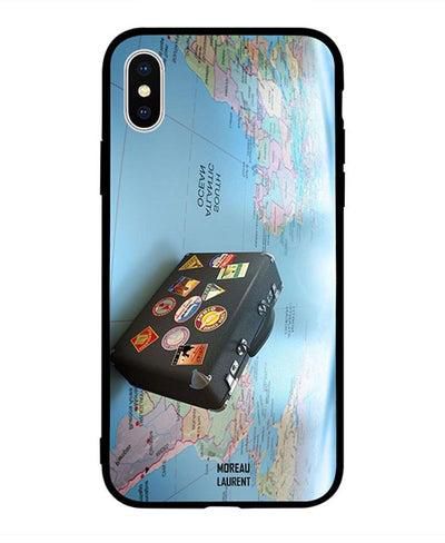 Skin Case Cover -for Apple iPhone X Travel Tags Briefcase Travel Tags Briefcase