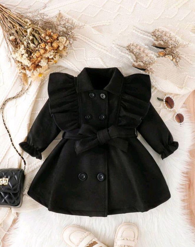 Broadcloth Children's Coat - Black