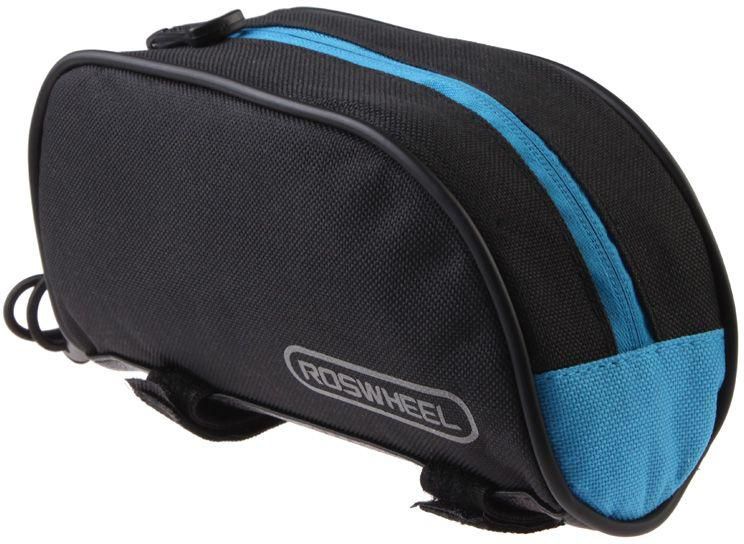 1L Roswheel Outdoor Mountain Bicycle Cycling Frame Front Top PVC Tube Bag Bike Pouch ---blue
