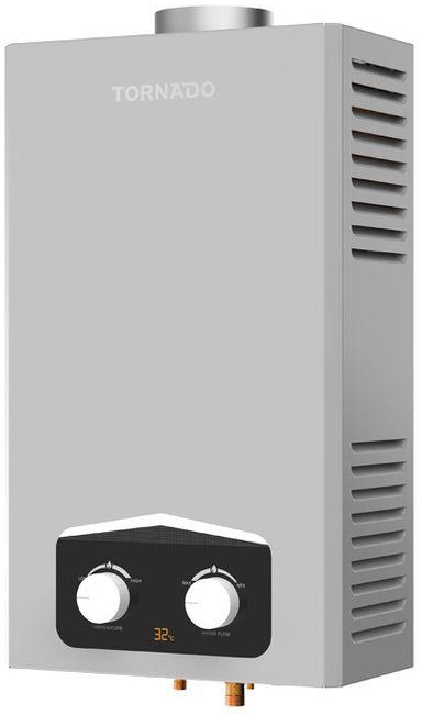 Tornado Gas Water Heater 10 Litre Digital For Natural Gas In Silver Color GHM-C10BNE-S