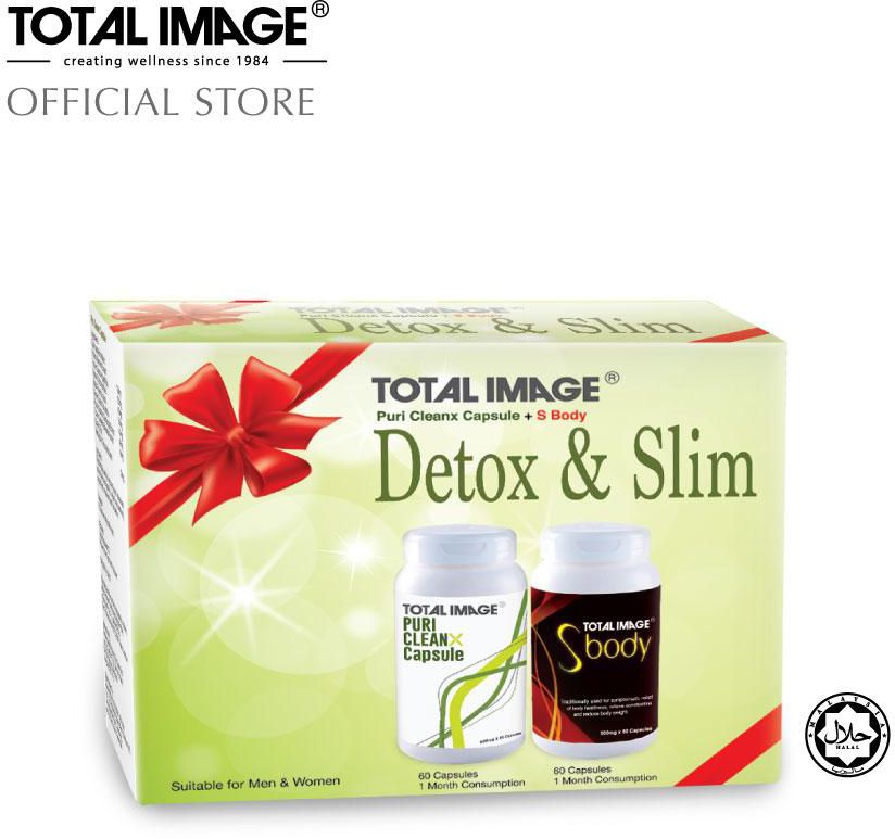 Total Image Detox &amp; Slim Set Puri Cleanx 60 Caps + S Body 60 Caps