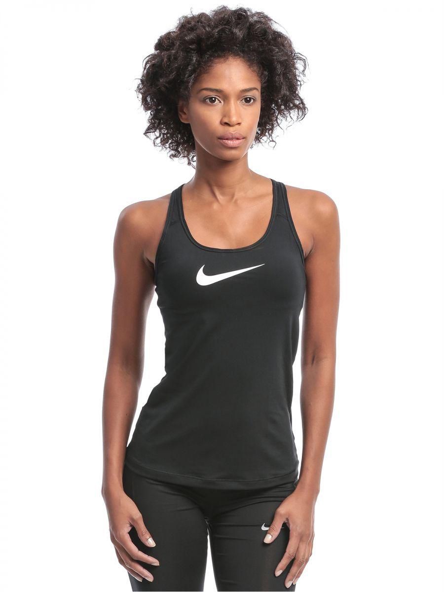Nike NK648569-010 Flex Swoosh Sport Top for Women - Black, White